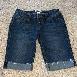 Cuffed Bermuda Jean Shorts